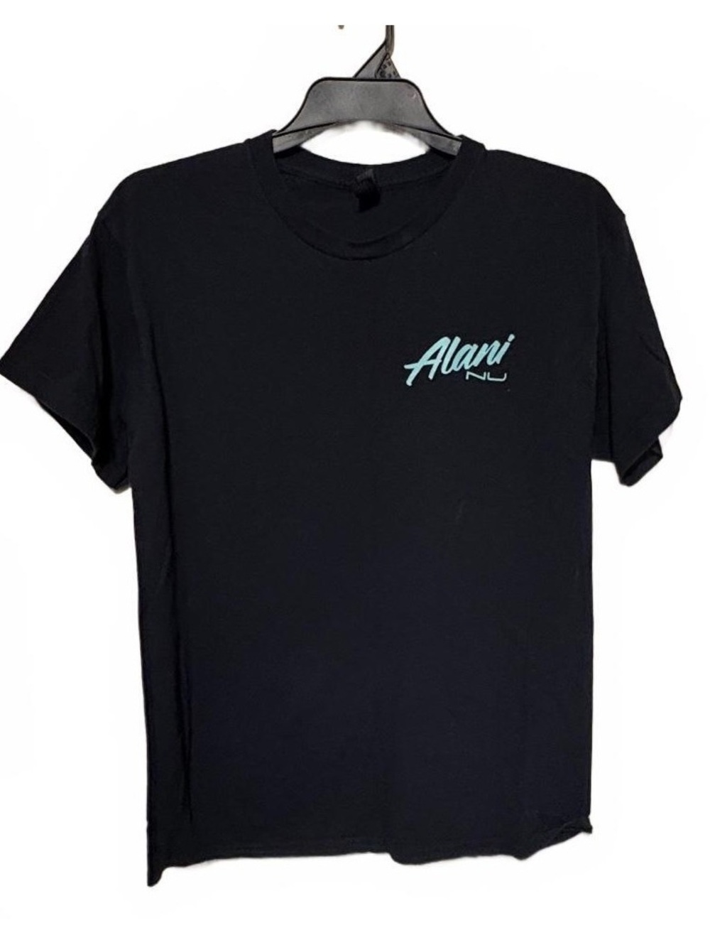 Alani Nu Black Graphic T-Shirt Running On Alani Nu and a Prayer